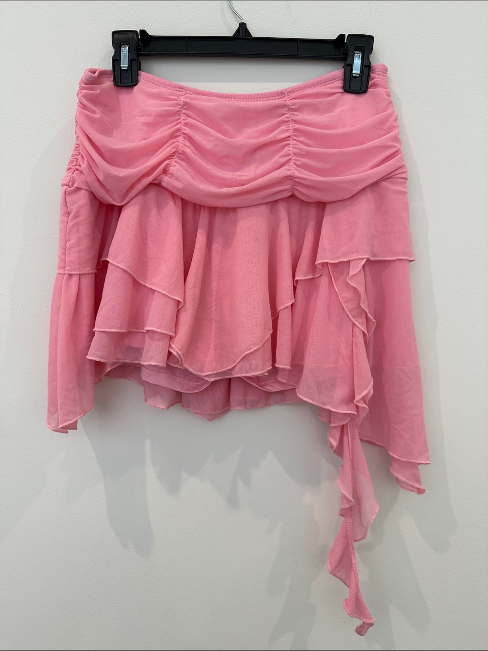 Pink Ruffled Asymmetric Women's Skirt